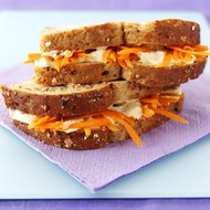 Houmous and Carrot Sandwich