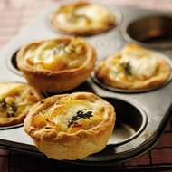 Caramelised Onion Tartlets with Goats Cheese, Thyme
