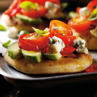 Baked Bruschetta Style Naan with Avocado and Spicy Pepper