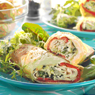Baked Chicken and Roasted Red Pepper Wraps